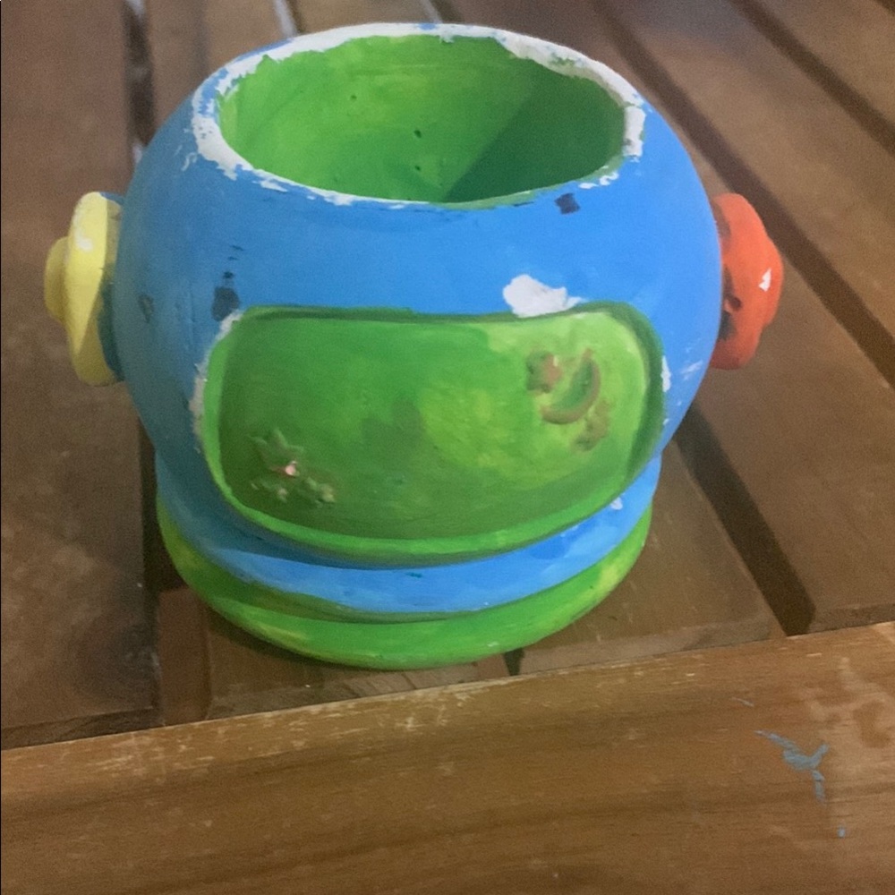 Colorful Hand-Painted Pot